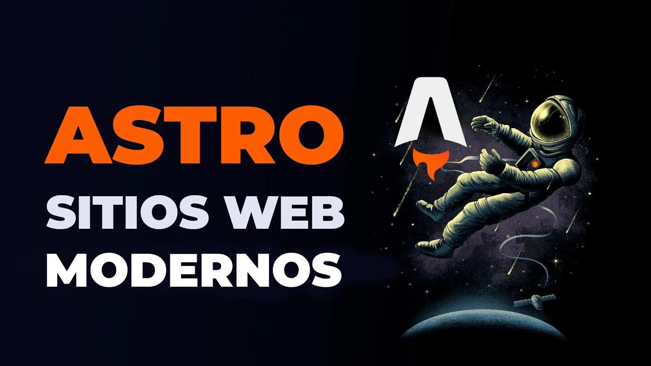 Logo de Astro sobre fondo galáctico representando velocidad y eficiencia